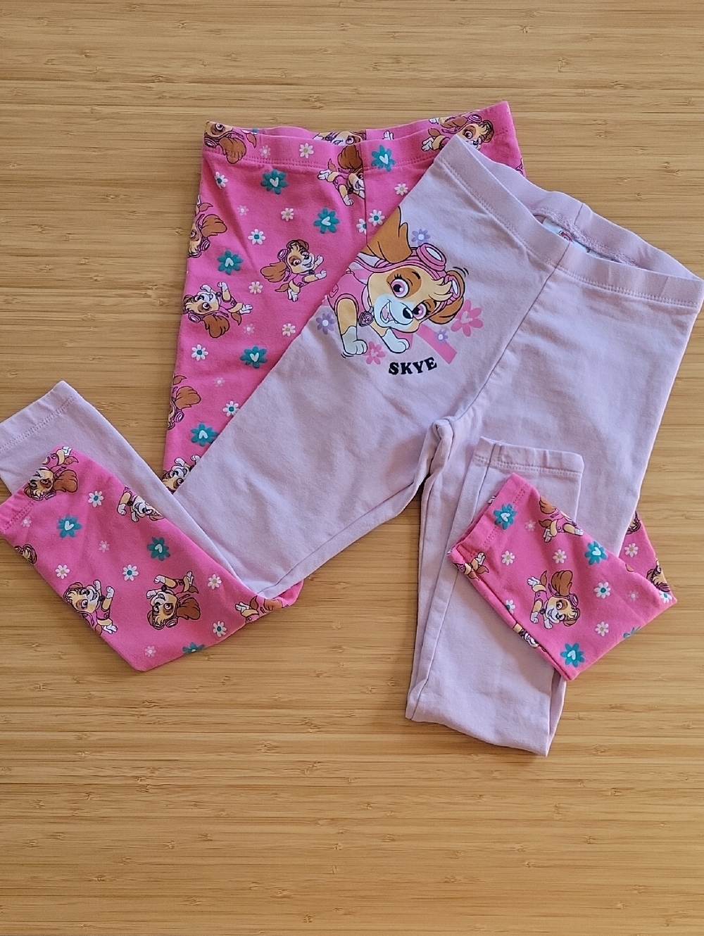 🩷3/20$ Paw Patrol Skye Pink Two-Pack Girls' Leggings 6-8 Years Like New 5,6,7Y